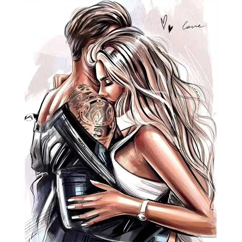 HOMFUN 5D Diamond "Character Couple" Diamond Painting Full Round / Square DIY Home Decor