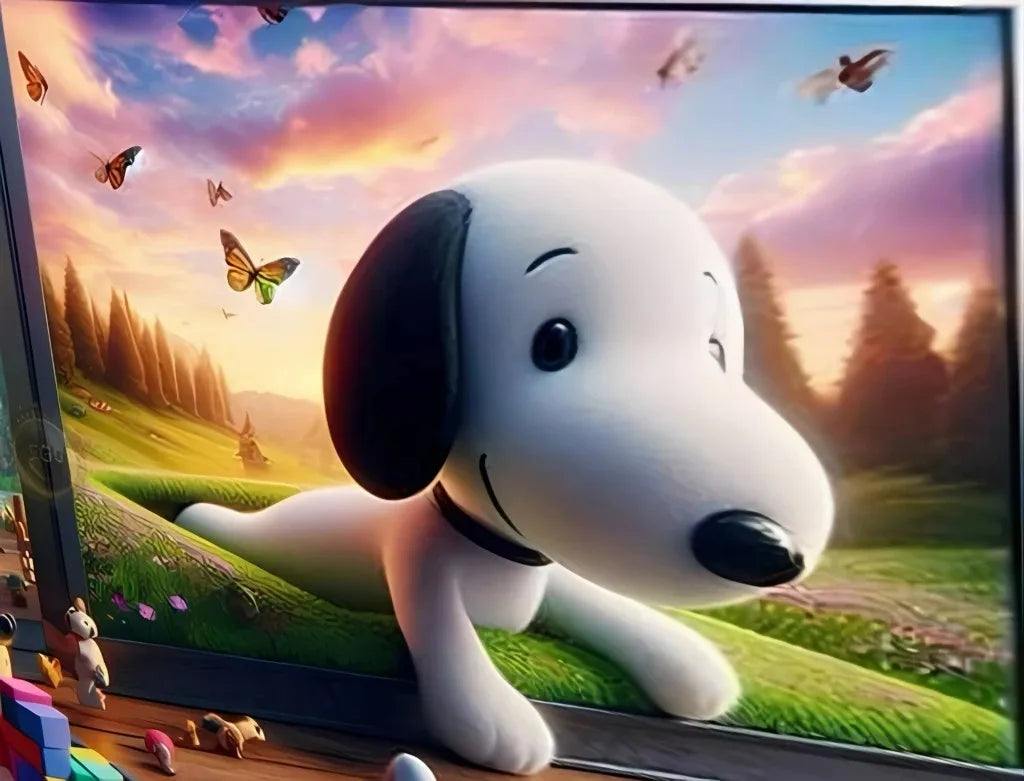 Snoopy Cartoon 5D DIY Art Diamond Round Drills
