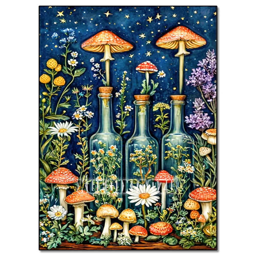5D DIY Diamond Painting Kit Mushroom, Butterfly, Frog