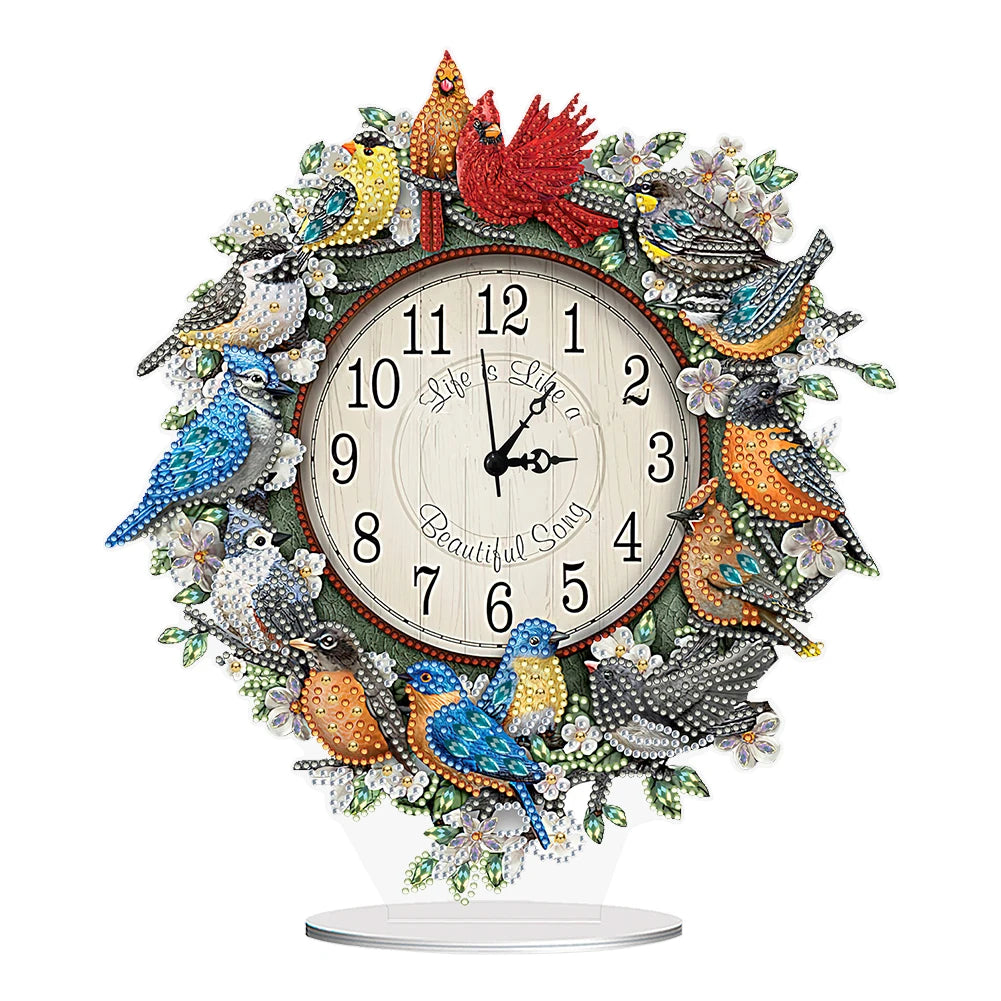 Acrylic Special Shaped Animal Flower, DIY Diamond Glitter Art Clock