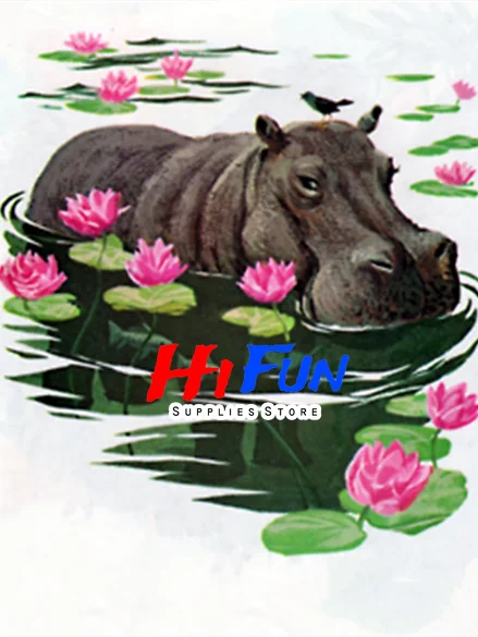 5D DIY Diamond Painting Hippo In Shower Full Square / Round Drill