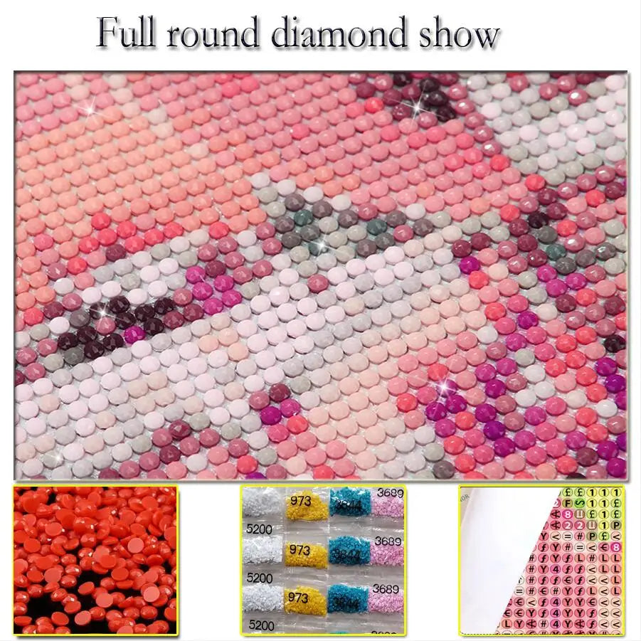 5D DIY Scarf Covered Face Woman Flower Full Square / Round Drill Diamond