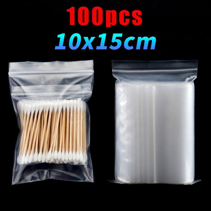 HOMFUN 100pcs/lot 5D DIY Diamond Painting Tools Plastic Self Adhesive Bags Drills Glued Stone Storage Sealing Bag Craft Supplies