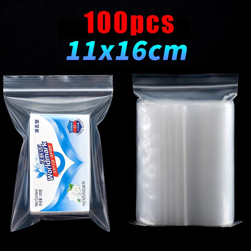 HOMFUN 100pcs/lot 5D DIY Diamond Painting Tools Plastic Self Adhesive Bags Drills Glued Stone Storage Sealing Bag Craft Supplies