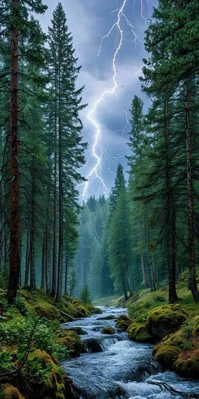 Lightning Forest Landscape, Large Size DIY Diamond Arts Painting Kits Full Square / Round Drill