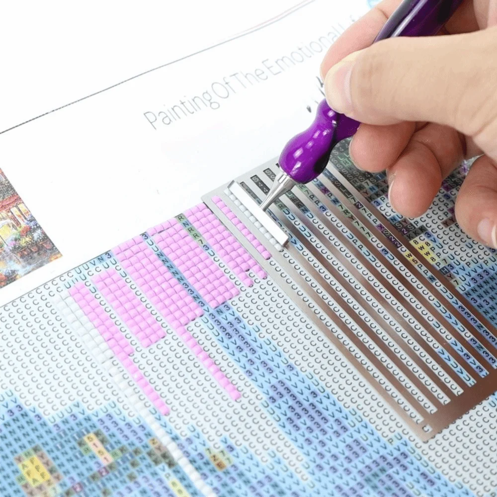 DIY Diamond Painting Ruler Textured Grid Tool Non-Slip Straight Drill Ruler Metal Diamond Painting Drill Ruler