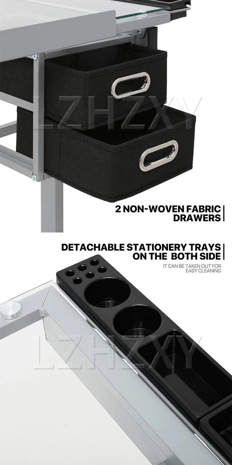 Drafting Table Artist's Desk For Painting, Calligraphy, and Design Height-Adjustable Workstation Multi-Angle Adjustment