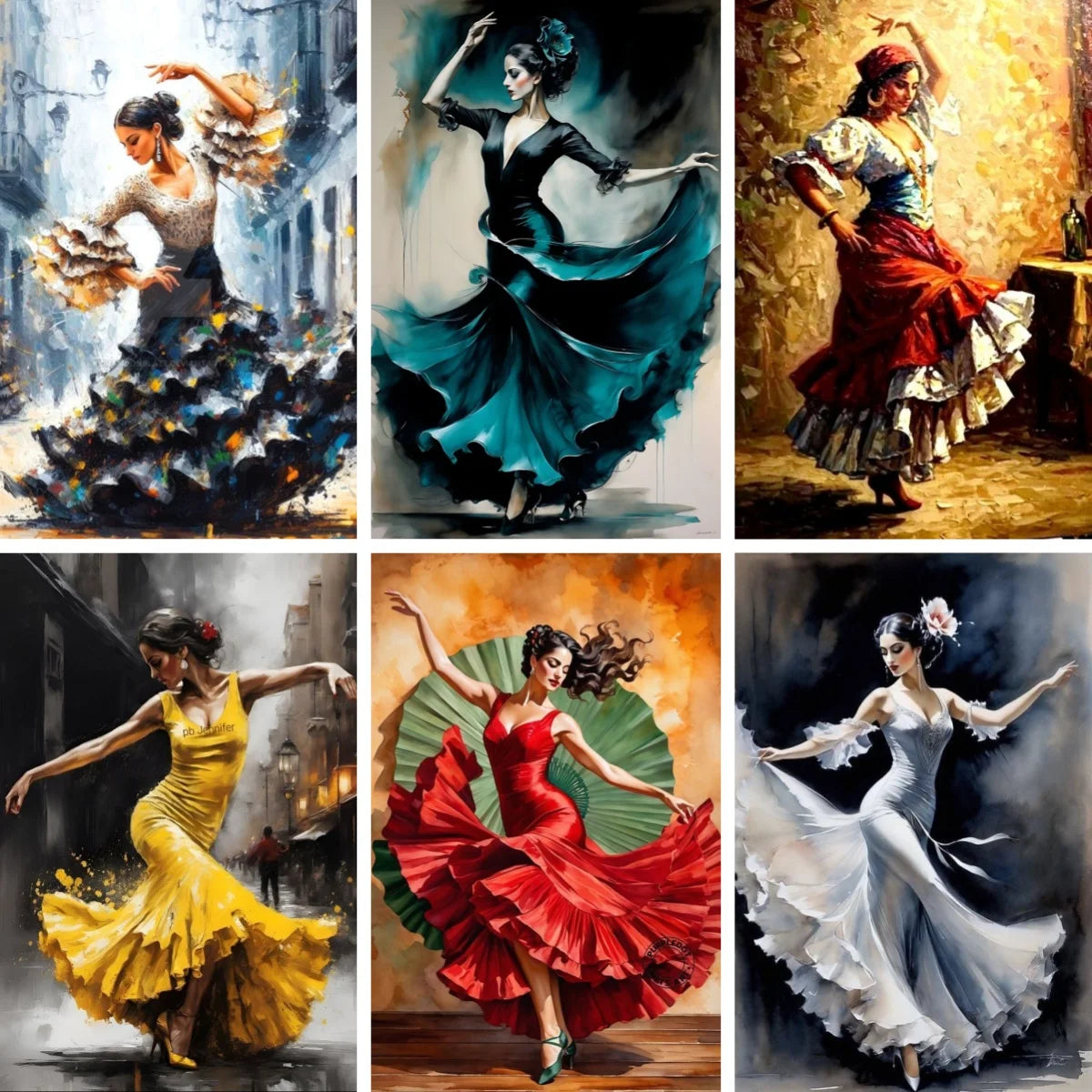 DIY Diamond Painting Mosaic Flamenco Dancer Full Square/Round Drill