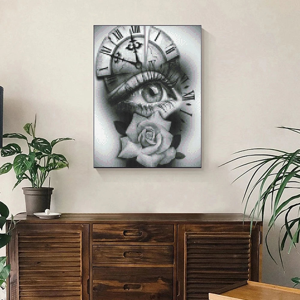 Black and White Eye Full Round Diamond Painting