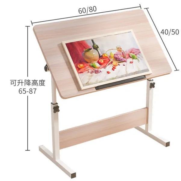 Wooden Lifting Drawing Table Art Classroom Student Drawing Table Tilting Desktop Engineer Drawing Table