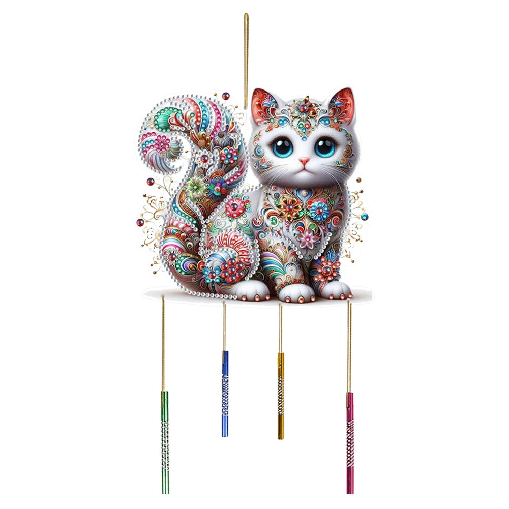 Double Sided Special Shaped Cute Animal Diamond Painting Hanging Wind Chime ,DIY 5D Crystal Rhinestone Wind Bell Kits Home Decor