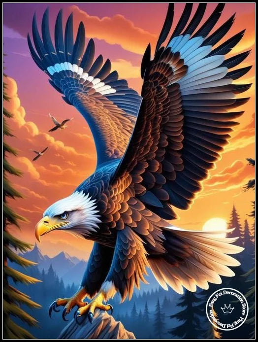 5D DIY Full Drill Eagle Animal Diamond Rhinestone Painting Bald Eagle Cross Stitch Kit Embroidery Picture Mosaic Home Decoration