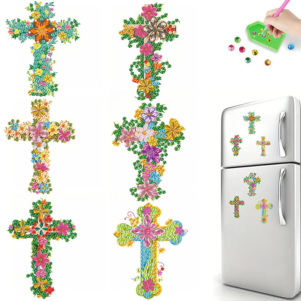 6Pcs Diamond Art Kits Fridge Magnets DIY Art Crafts