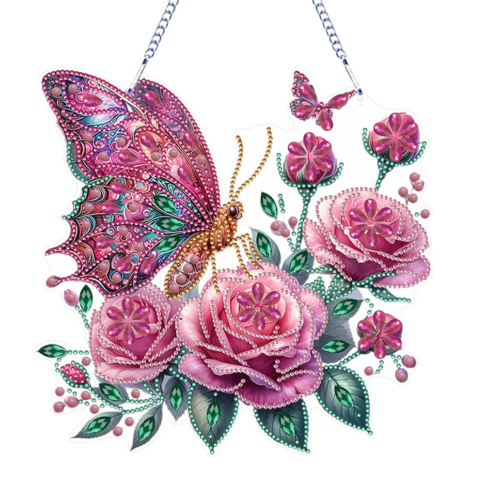 Double Sided Special Shaped Cute Animal Rhinestone Diamond Art Window Pendants, DIY Diamond Painting Hanging Ornament For Adults