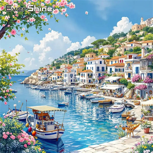 Evershine Full Square / Round Diamond Mosaic Seaside Landscape DIY