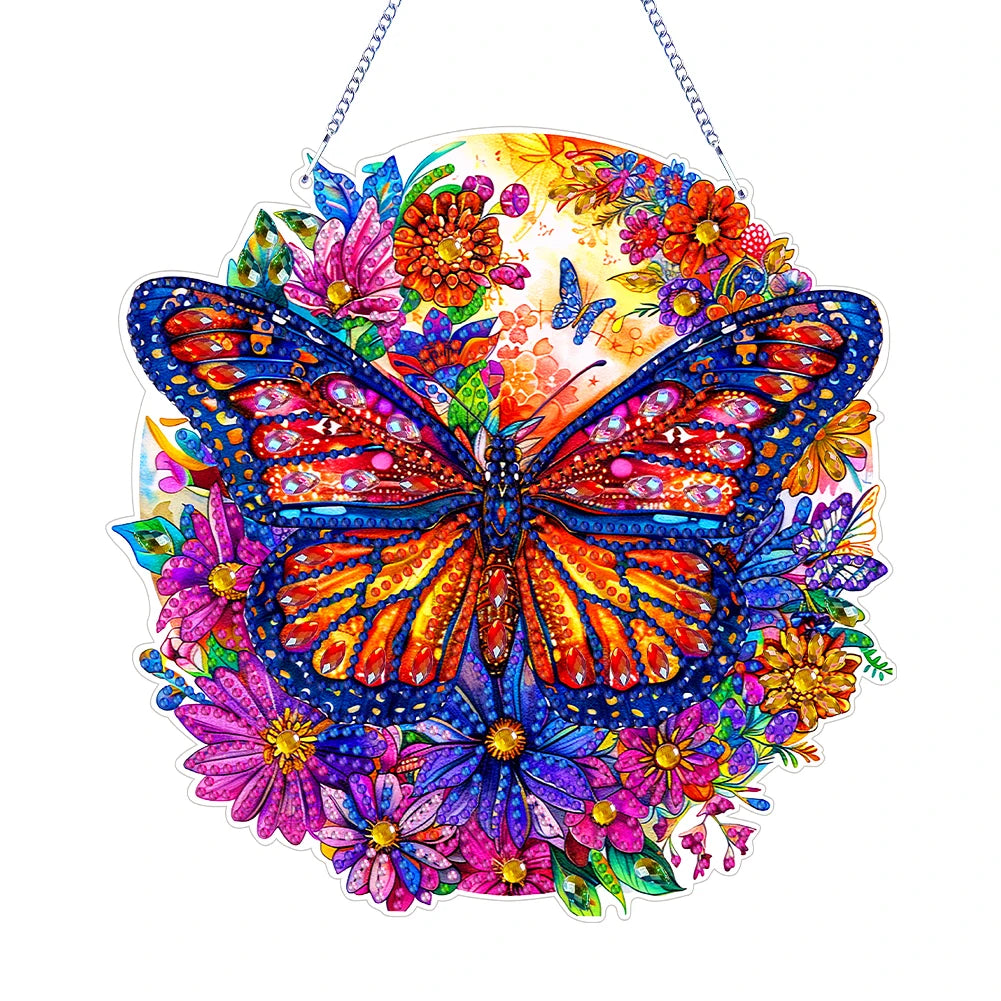 Double Sided Special Shaped Cute Animal Rhinestone Diamond Art Window Pendants, DIY Diamond Painting Hanging Ornament For Adults