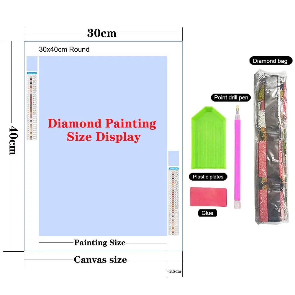 5D Blue Cat DIY Diamond Painting Full Round Mosaic