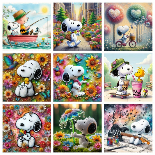 Cute Snoopy Peanuts DIY Diamond Art Painting Kits Full Round Drill