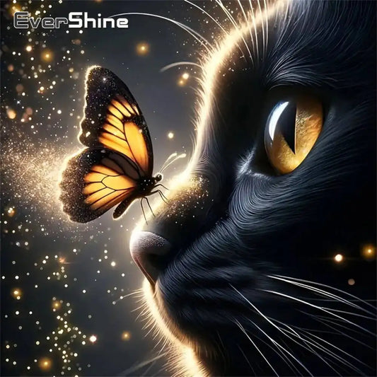 Evershine Diamond Black Cat & Butterfly DIY Full Square / Round Drill