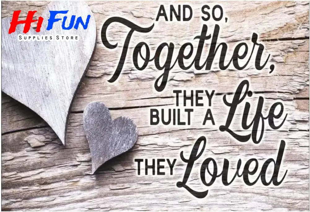 5D Diamond Painting Full Square / Round Family Poster Heart Text Love