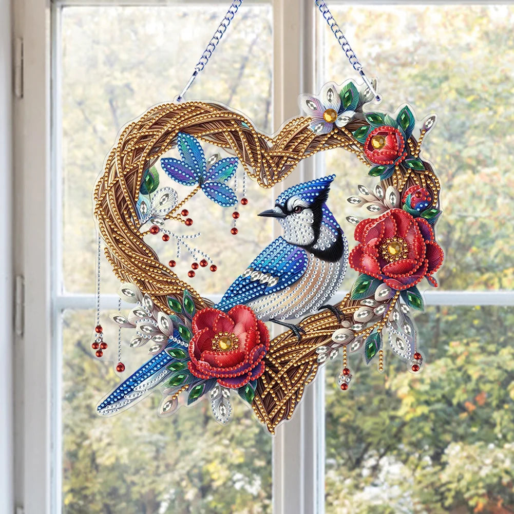Double Sided Special Shaped Cute Animal Rhinestone Diamond Art Window Pendants, DIY Diamond Painting Hanging Ornament For Adults