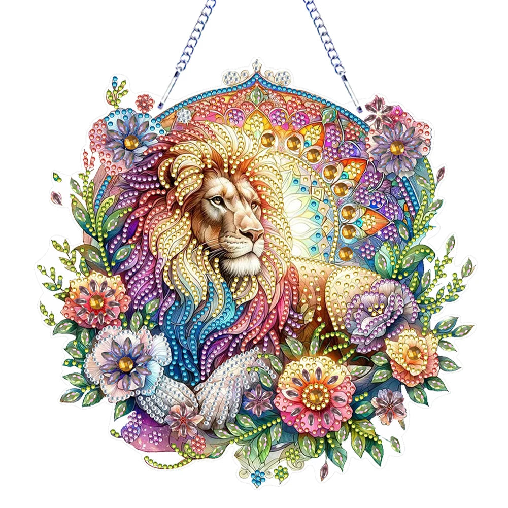 Double Sided Special Shaped Cute Animal Rhinestone Diamond Art Window Pendants, DIY Diamond Painting Hanging Ornament For Adults
