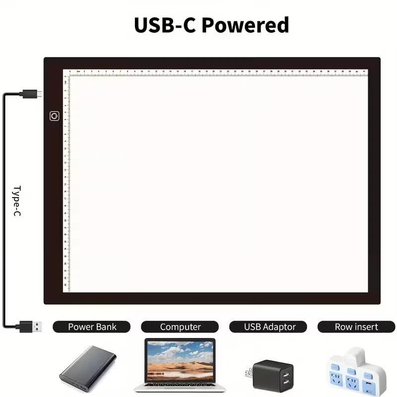 A4 Drawing tablet Digital Graphic Tablet LED Diamond Painting Light Pad Board Portable Board