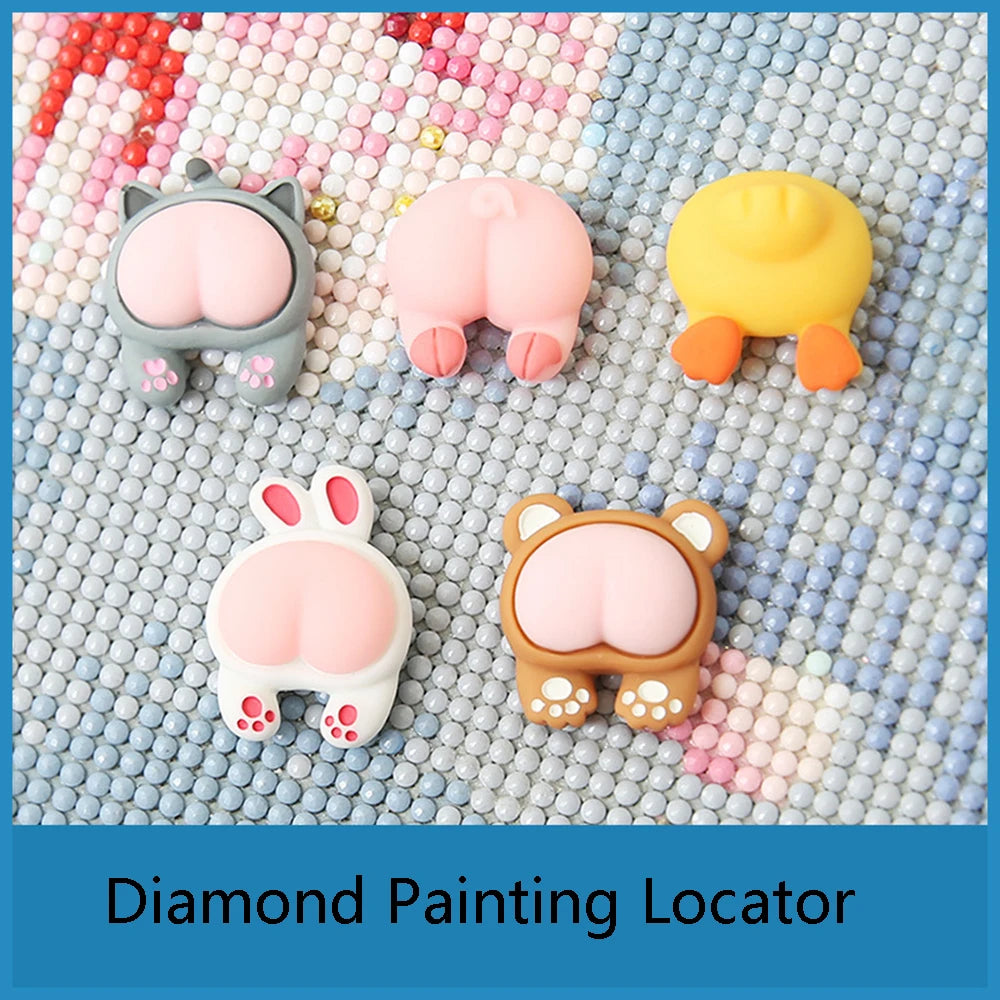 HUACAN 1PC Diamond Painting Animal Accessories Mosaic Rabbit Magnetic Cover Holder