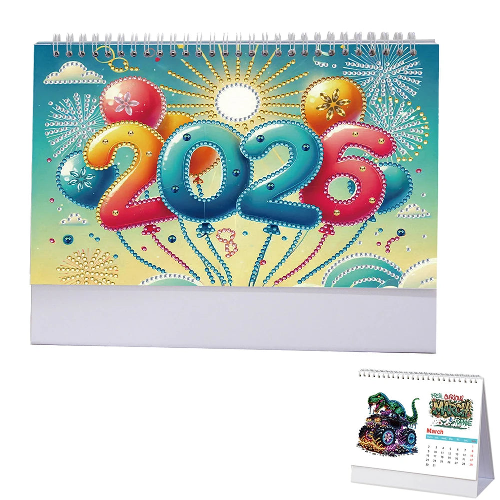 2026 Calendar Diamond Painting, Calendar Set With Irregular Shaped Diamonds Diamond Painting Kit DIY Diamond Art Desk Calendar