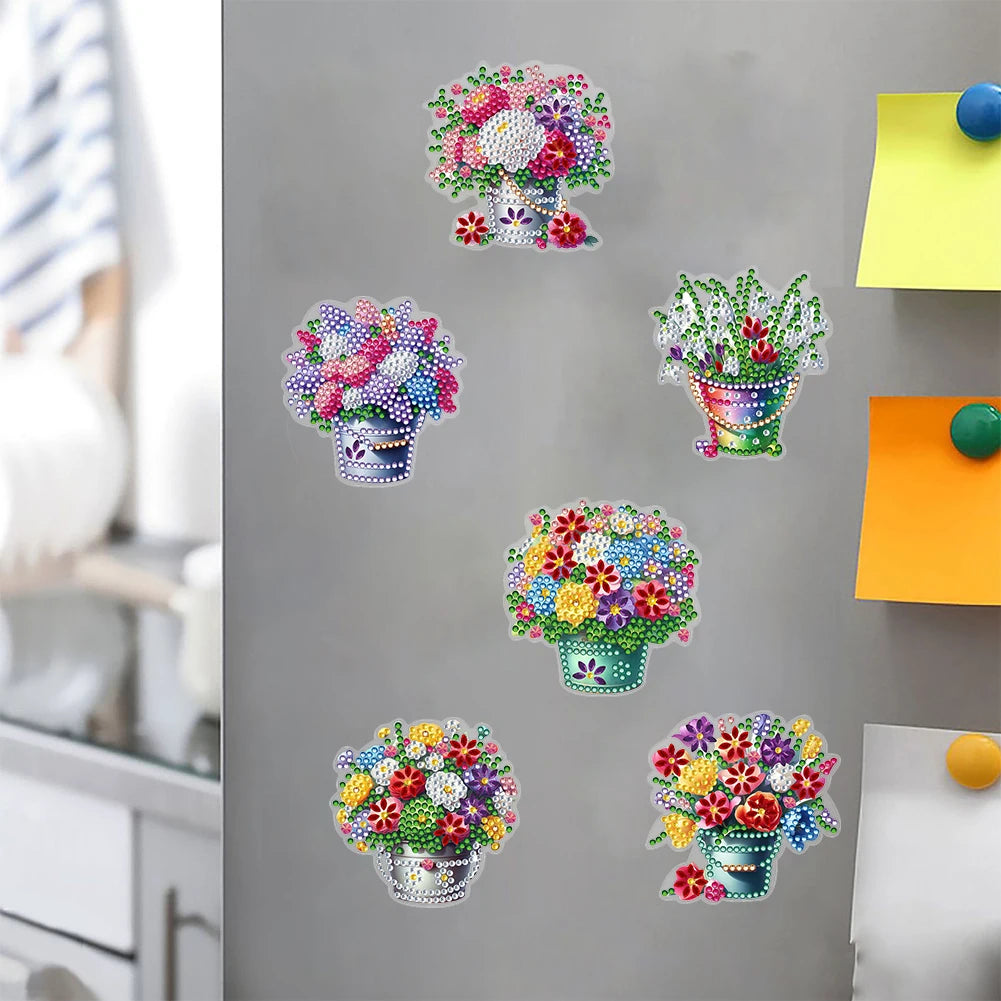 Special Shape DIY Diamond Painting Flower Fridge Magnets Sticker Kits