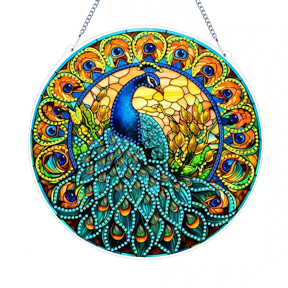 Double Sided Special Shaped Cute Animal Rhinestone Diamond Art Window Pendants, DIY Diamond Painting Hanging Ornament For Adults