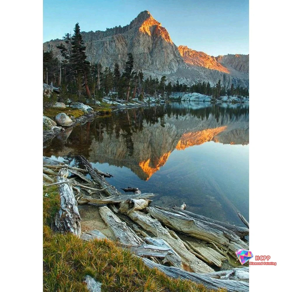 Natural Scenery Mosaic Square Round Painting Diamond Art Cross Stitch Kit Lakes Mountains Trees Flowers DIY 5D Decoration Gift