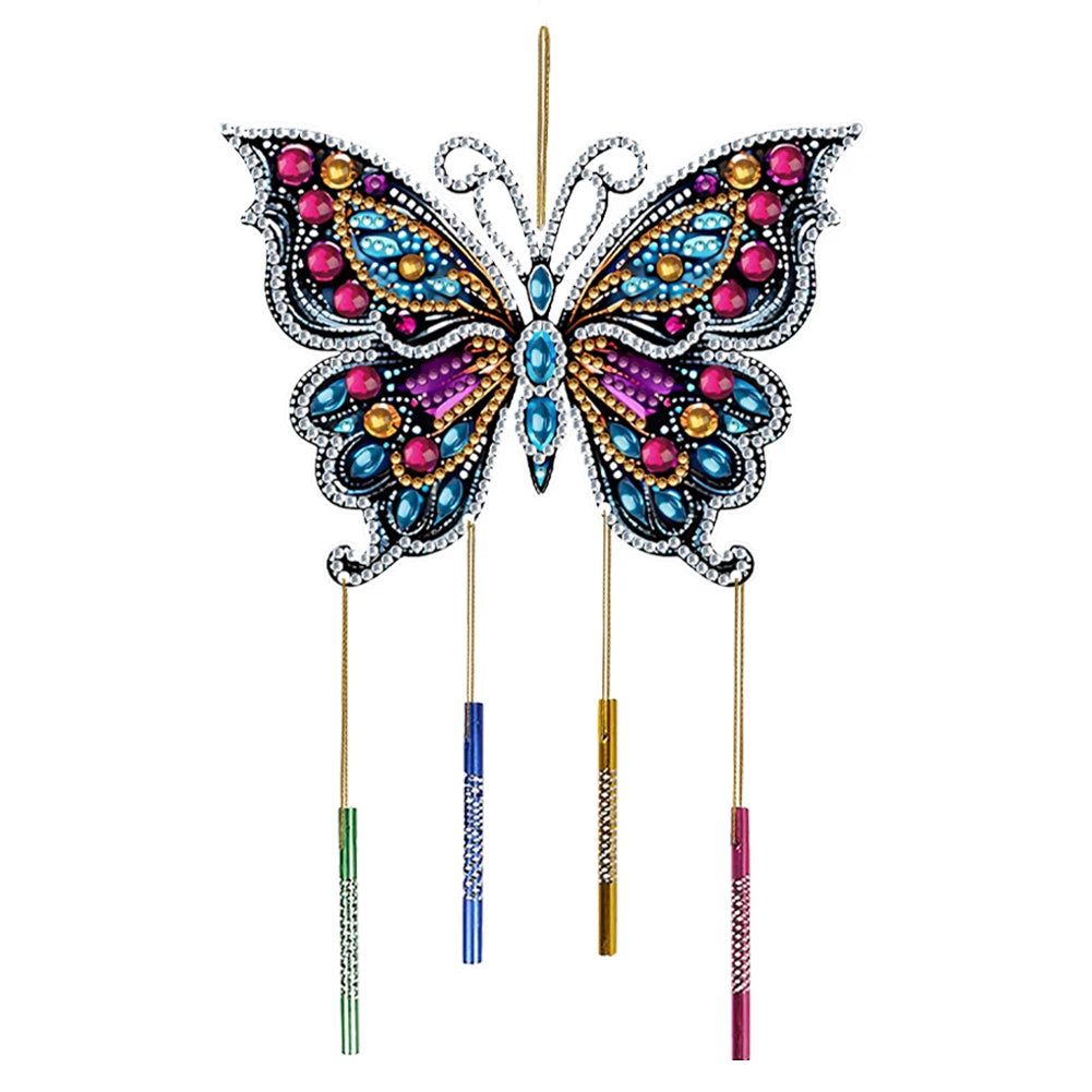 Double Sided Special Shaped Cute Animal Diamond Painting Hanging Wind Chime ,DIY 5D Crystal Rhinestone Wind Bell Kits Home Decor