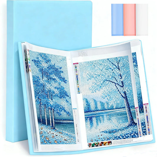 30 Pages Diamond Painting Storage Book Portfolio Presentation Storage Book Clear Pockets Folder Photo Album Stationery Tool