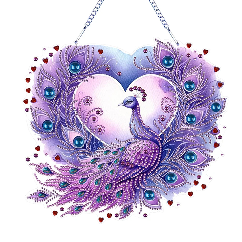 Double Sided Special Shaped Cute Animal Rhinestone Diamond Art Window Pendants, DIY Diamond Painting Hanging Ornament For Adults