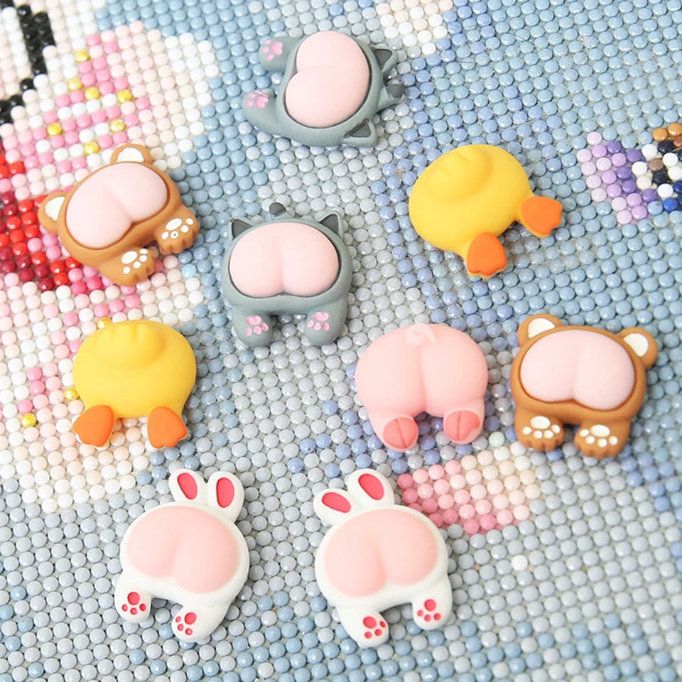 HUACAN 1PC Diamond Painting Animal Accessories Mosaic Rabbit Magnetic Cover Holder