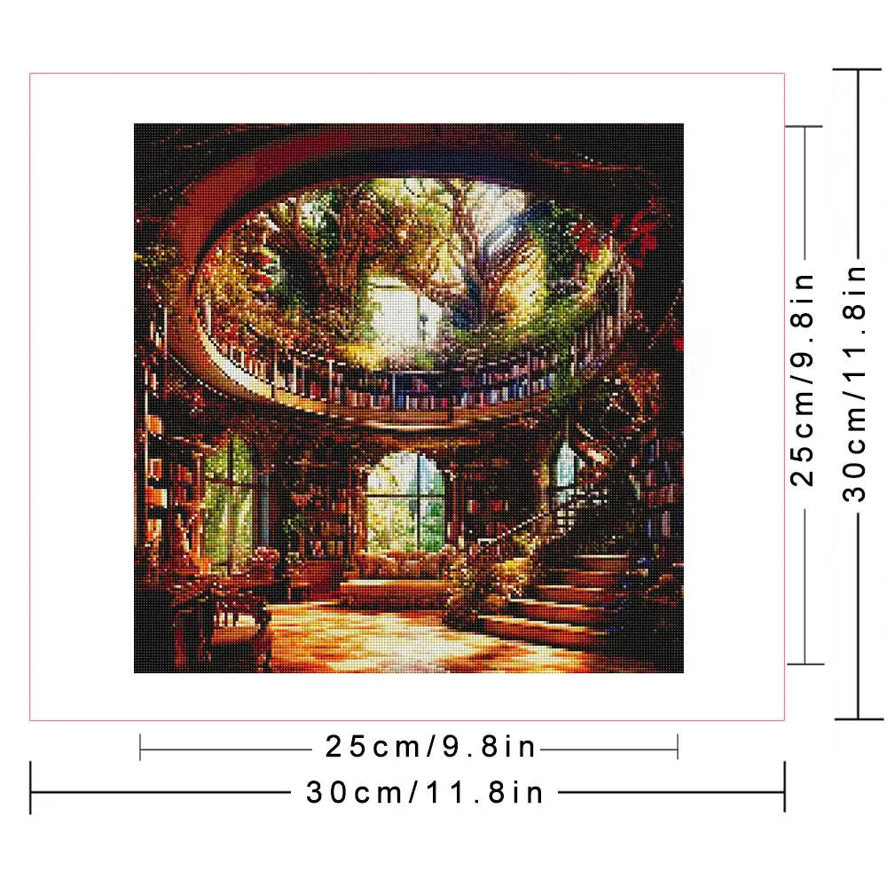 Huacan DIY Diamond Painting Library Landscape Full Square / Round Drills