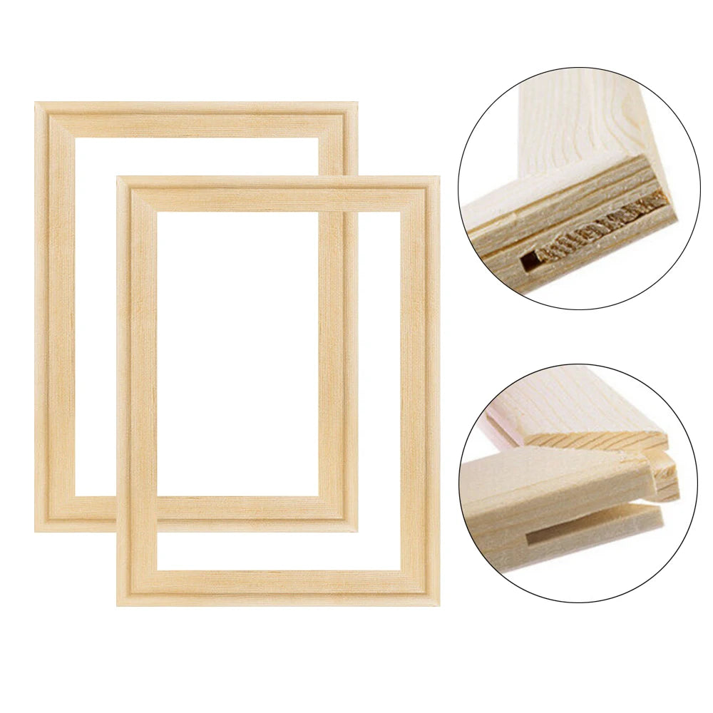 25 Sizes Solid Nature Pine Wood Frame For Canvas Prints, Easy To Assemble Diamond Painting Customized Wall Art Home Decor