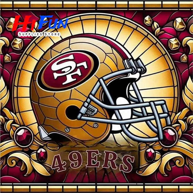 Full Drill Diamond Painting American Traditional Style Football Helmets For Sports Fans Full Square / Round Drill