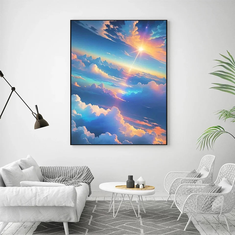 Sunset Landscape Seaside Beach Full Round Drill Rhinestones