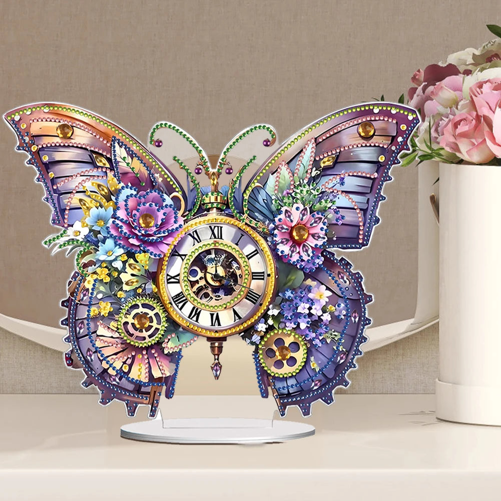 2D DIY Diamond Painting Clock, Handicraft Diamond Painting Clock Ornaments, Sparkling Crystal Diamond Clock, Creative Craft Project