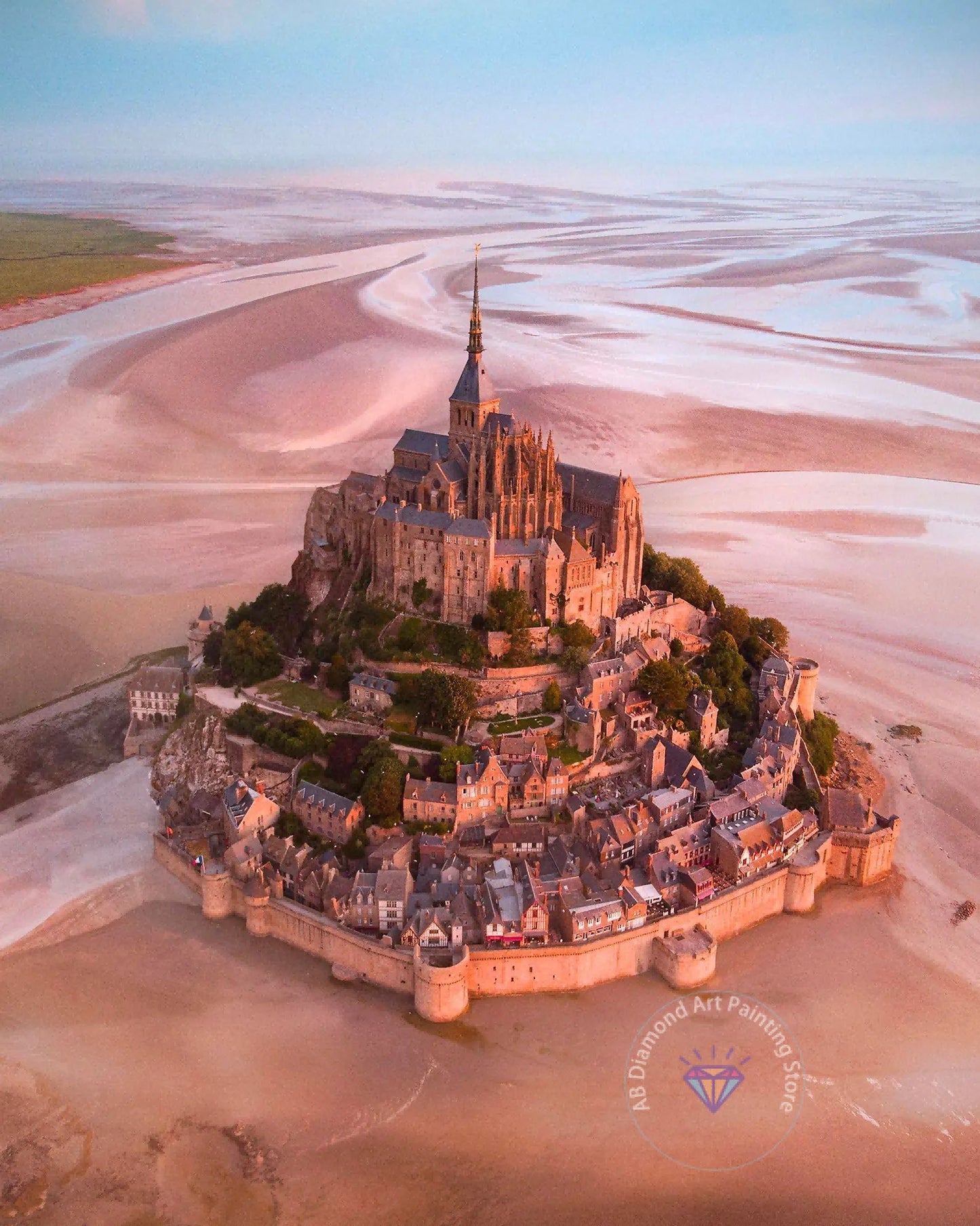 France Castle Mont Saint Michel Diamond Painting Kit 5D DIY Diamond Embroidery Cross Handmade Art Exquisite Gift Home Decoration
