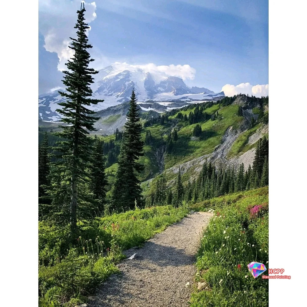 Natural Scenery Mosaic Square Round Painting Diamond Art Cross Stitch Kit Lakes Mountains Trees Flowers DIY 5D Decoration Gift