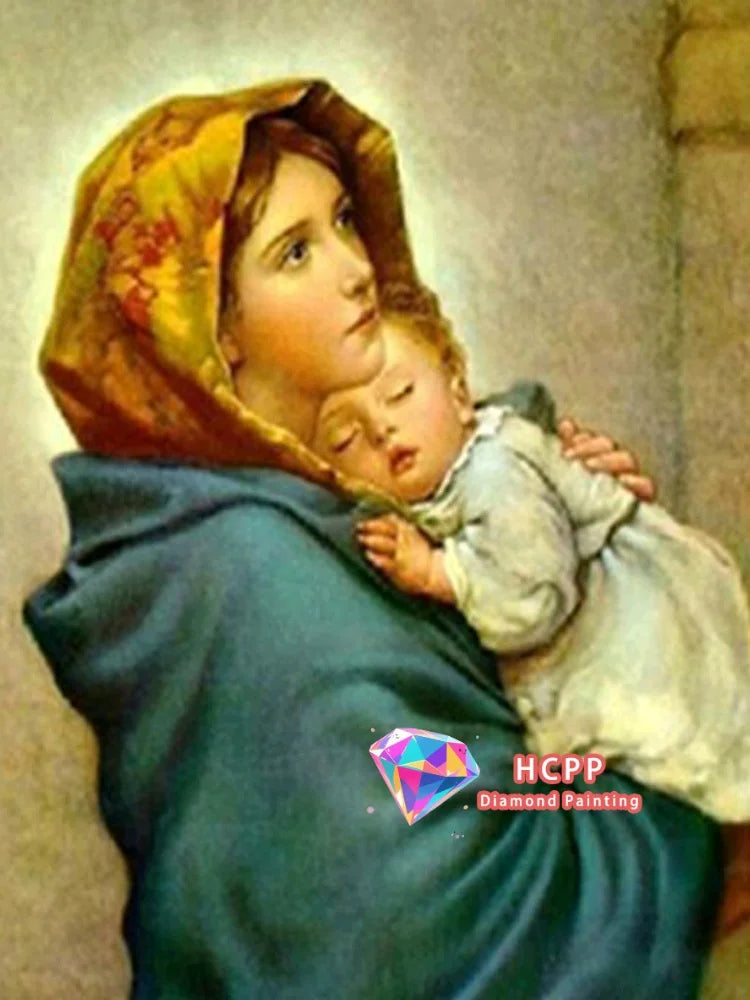 Jesus, Virgin Mary Diamond Painting Kit Square or Round Diamond 5D DIY Religious Mosaic