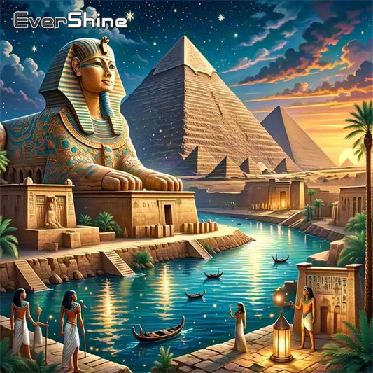 Evershine Diamond Painting Pyramid Landscape River DIY Full Square / Round Drill