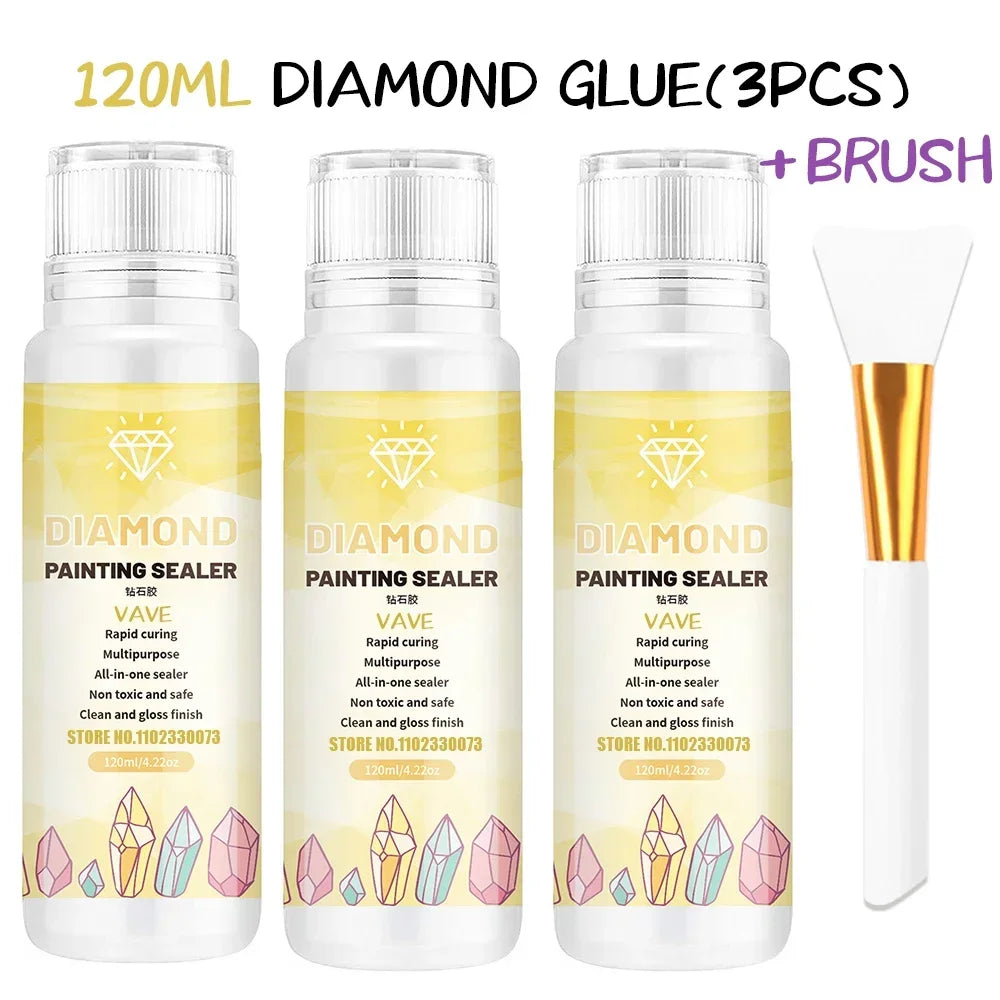 5d Diamond Painting Tools Glue Gel Permanent Hold Shine Effect Accessories