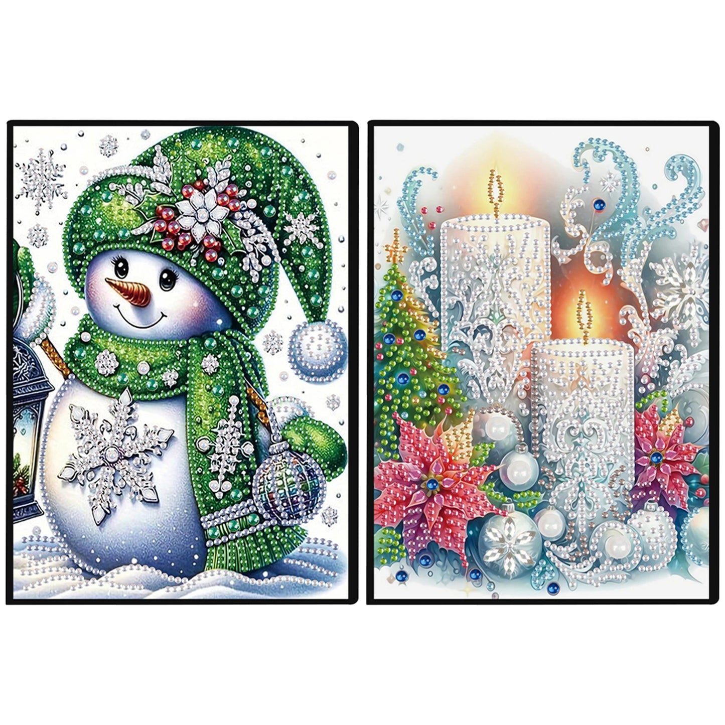 2pcs Partial DIY 50 Pages A5 Diamond Painting Notebook, Special Shaped 5D Crystal Art Painting Sketchbook