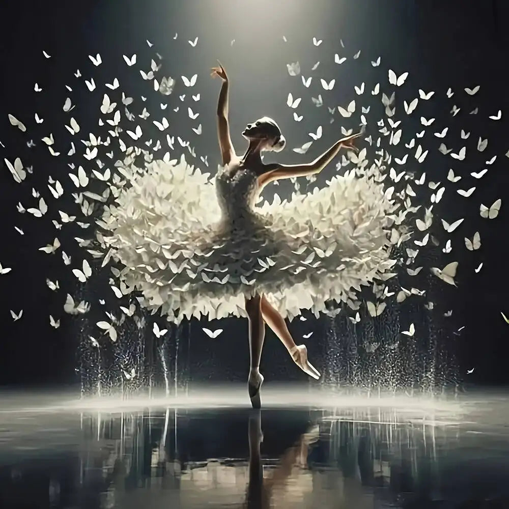 DIY 5D Diamond Painting Mosaic Ballet Girl Full Drill Embroidery Butterfly Art Kit Portrait Handicrafts Cross Stitch Decor Gift