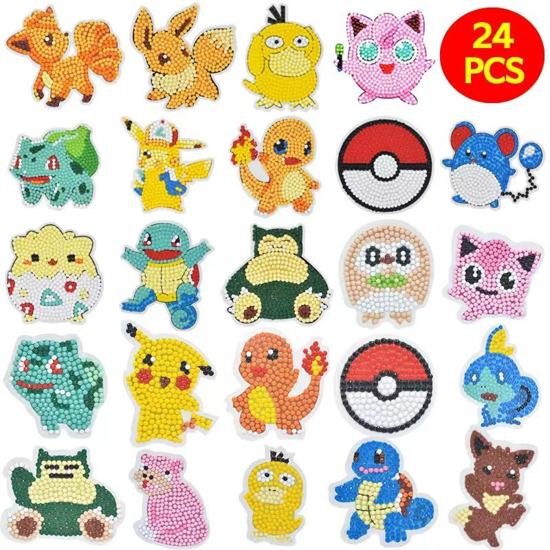 Pikachu Digimon Diamond Painting Sticker DIY Animal Character Cartoon Stickers