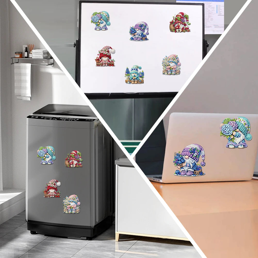 6Pcs Diamond Art Kits Fridge Magnets DIY Art Crafts